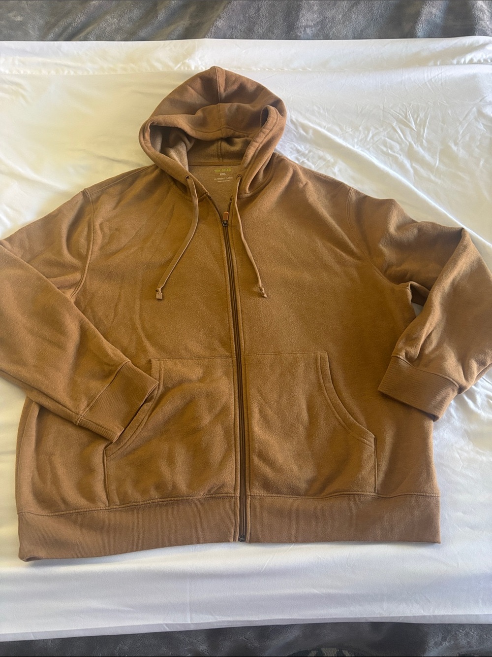 tek gear Brown Full-Zip Hooded Fleece Sweatshirt